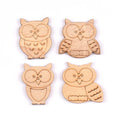 25Pcs Vintage Flowers/owls/leaves DIY Wooden Ornaments Scrapbook Craft Unfinished Natural Wood Slices For Home Decor m2731 Qme 35mm