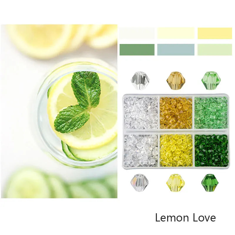 600pcs Wholesale 4mm Glass Bicone Beads Crystal Beads Faceted Austria 5238 Bead Embroidery For Jewelry Making Best Selling Color Qme Lemon color