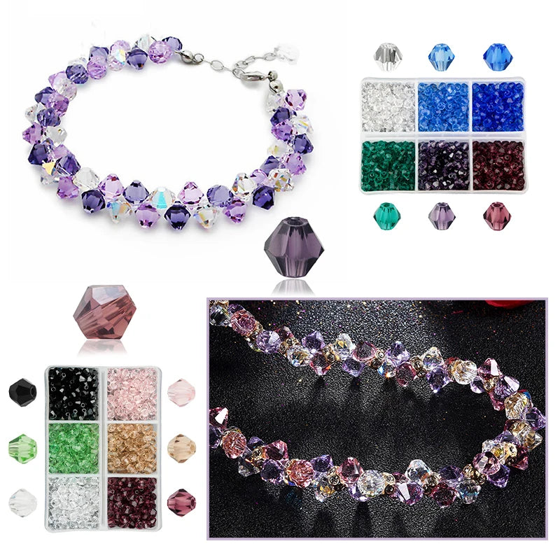 600pcs Wholesale 4mm Glass Bicone Beads Crystal Beads Faceted Austria 5238 Bead Embroidery For Jewelry Making Best Selling Color Qme
