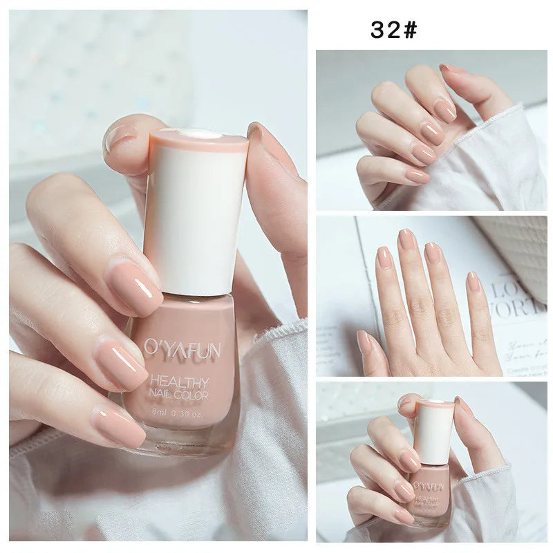 Nail Art Tearable Quick Dry Normal Without Lamp Nail Polish Glitter Sequins UV Varnish Matte Waterproof No-bake Nail Polish Qme 32