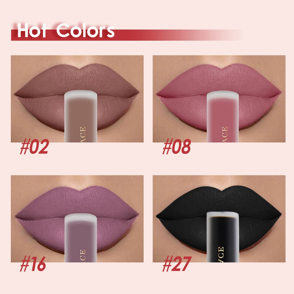 NICEFACE Matte Liquid Lipstick Waterproof Long Lasting Lip Gloss Tint Sexy Red Nude Purple Metallic Lipsticks Makeup Cosmetics Qme