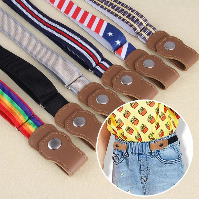 Kids Buckle-free Elastic Belt Waist No Buckle Stretch Belts Toddlers Qme