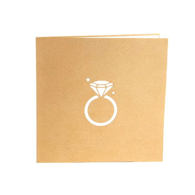Valentine's Day Diamond Ring Anniversary Greeting Card 3D Pop-Up Wedding Invitations Party Decoration Gifts Postcard c2827 Qme