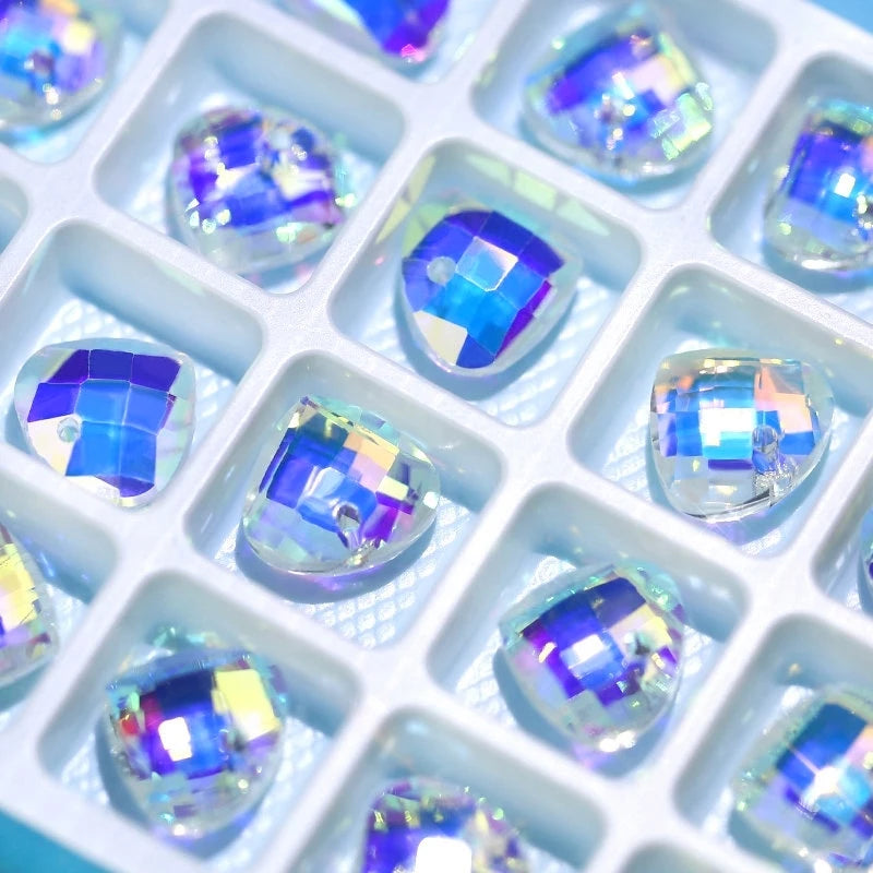 14mm 28pcs/pack Crystal AB Pendant Glass Beads Crystal Gems Charms For Jewelry Making Necklaces Earrings DIY Best Quality Qme sector