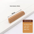 Wooden Furniture Handle Drawer Pulls Nordic Cabinet Solid Wood Handles Environmental Friendly Wardrobe Knob with Mounting Screws Qme Hole distance 64mm