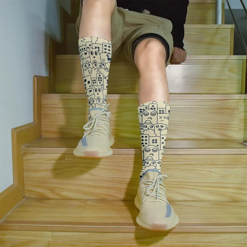 Mens Sock Fashion Man Colorful Personality Anime Socks Men Casual Qme