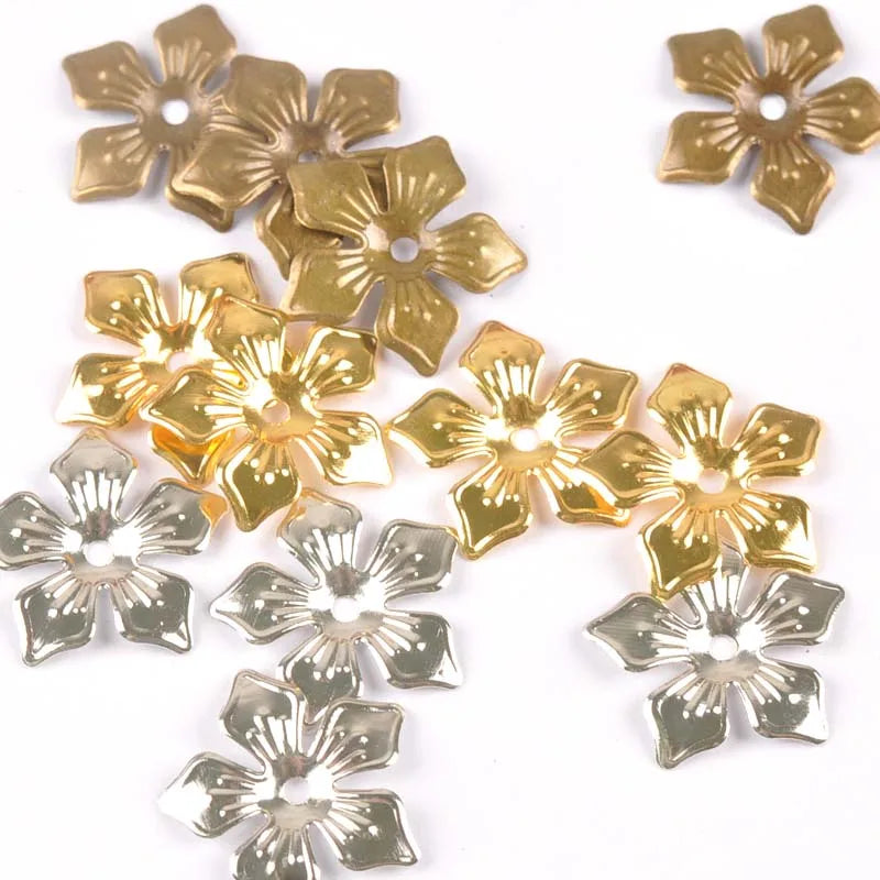 20mm Mix Gold/Silver/bronze Flowers Connectors Metal Crafts Wraps Filigree For Scrapbook DIY Home Decor Embellishments Yk0762-3 Qme
