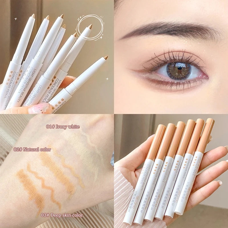Concealer Eyebrow Pen Stick Natural Moisturizing Concealer Pencil Cover Spot Dark Circles Invisible Pores Waterproof Face Makeup Qme