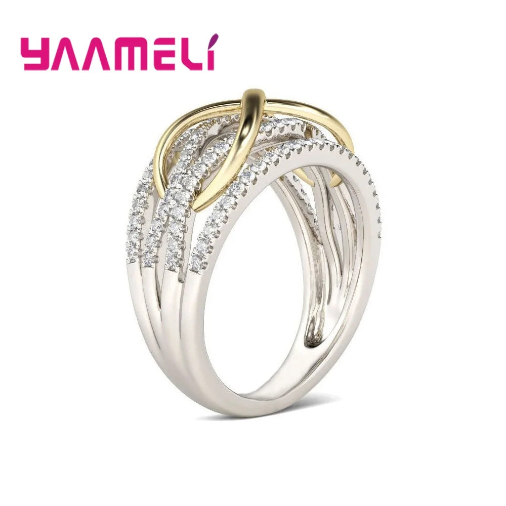 Infinity Love Ring 925 Sterling Silver Color Shining Cubic Zircon Bowknot Letter 8 Eternity Promise Jewelry for Woman Girlfriend Qme