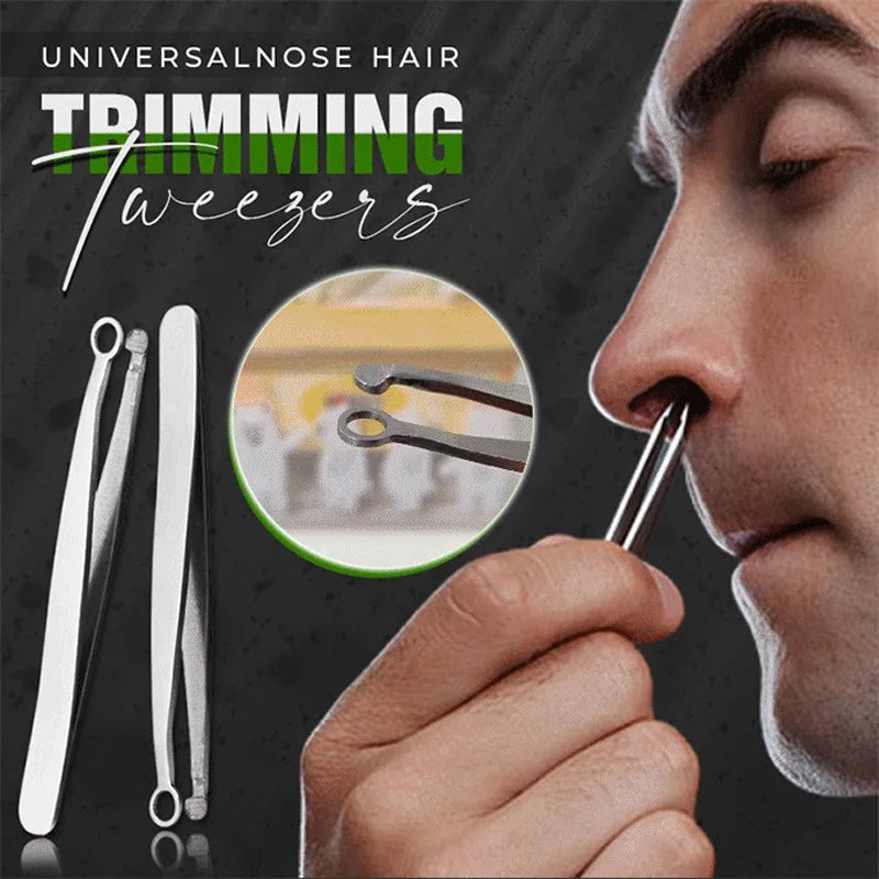 Universal Nose Hair Trimming Tweezers Stainless Steel Eyebrow Qme