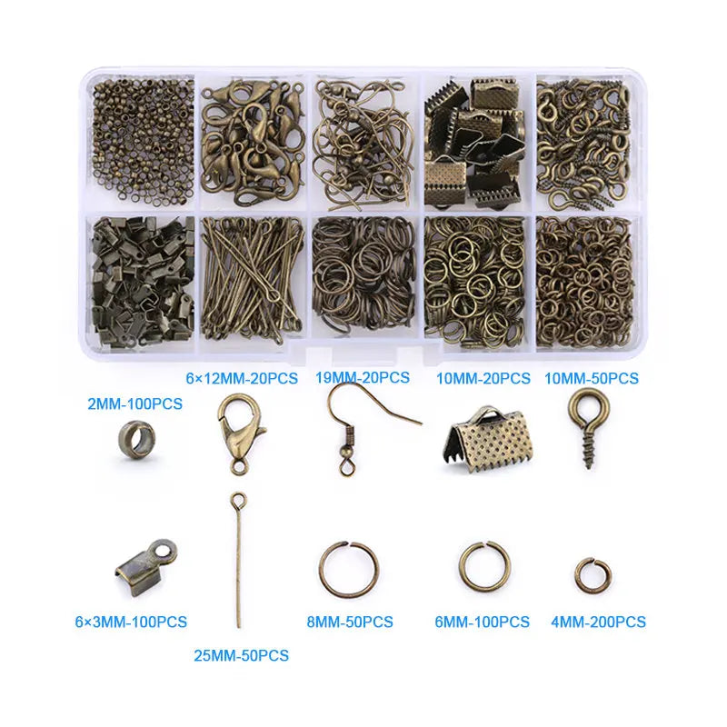 Jewelry Findings Tools Set Alloy Accessories Earring Hooks Clip Buckle Lobster Clasp Open Jump Ring Jewelry Making Supplies Kit Qme 04