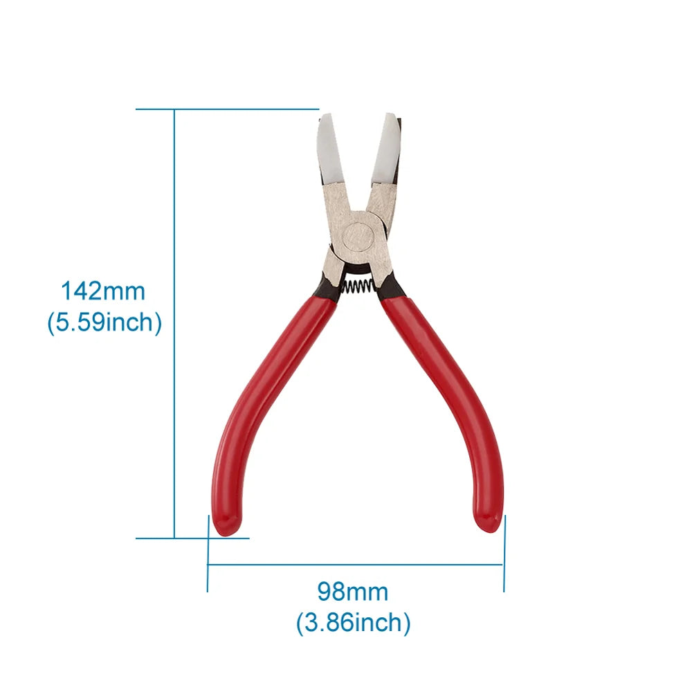 Pandahall Carbon Steel Jewelry Pliers Red Flat Nose Plier with Cover for Jewelry DIY Making Tools 142x98x8mm Qme