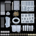 Epoxy Silicone Mold Set Jewelry Casting Mold Kit with Hand Drill, Glitter Sequins and Tools for Pendant Earring Keychain Making Qme 3