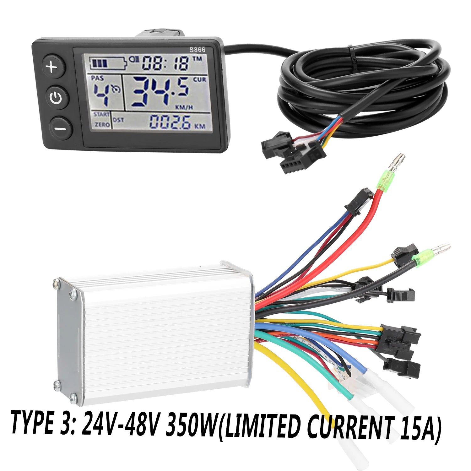 350W 24-48V/36-60V Motor Brushless Controller LCD Display Panel Thumb Throttle Electric Bicycle Scooter Brushless Controller Kit Qme Package 2 Type 3 Russian Federation