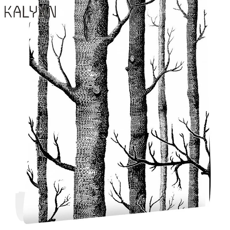 Birch Forest Self-adhesive 3D Wallpaper Living Room Bedroom Wall Qme