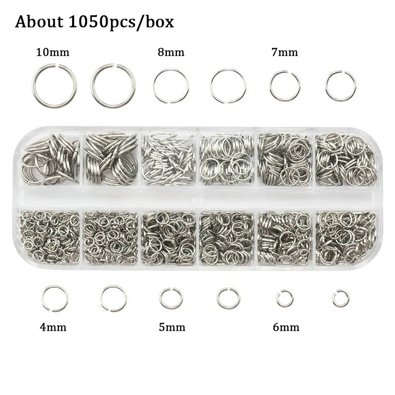 Jewelry Findings Set open jump rings Loose spacer beads Earring hooks Rubber Earring Backs for Jewelry Making DIY handicraft Qme 10