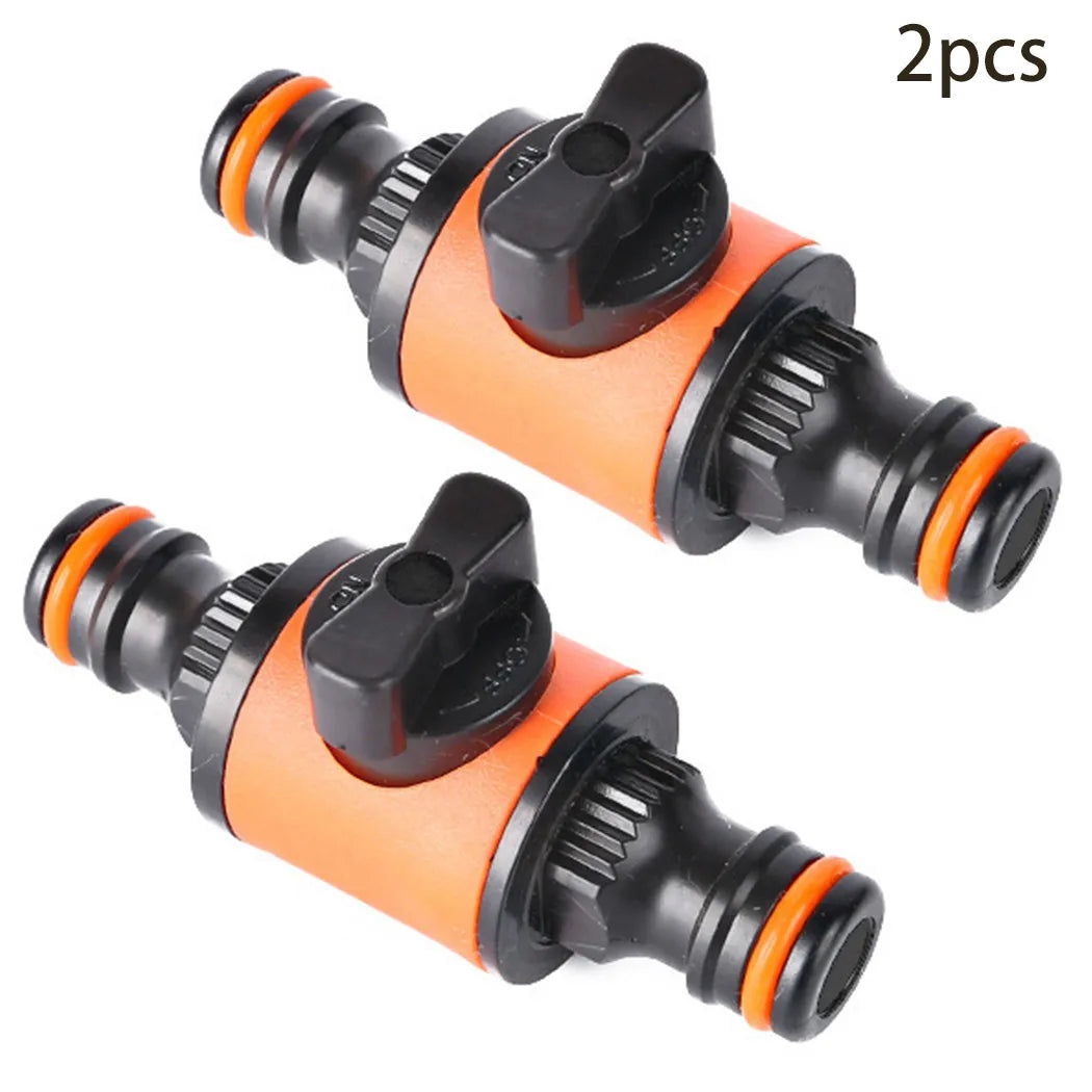 2PCS Garden Hose Pipe In-Line Faucet Tap Shut Off Valve Fitting Watering Irrigation Connector 16mm Quick Coupler Garden supplies Qme