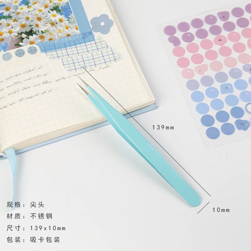 1pc/pack Kawaii Cute Macarons Creative Stationery Tool Tweezers for Scrapbooking Journals Utility Knife Kawaii Stationery Qme 1