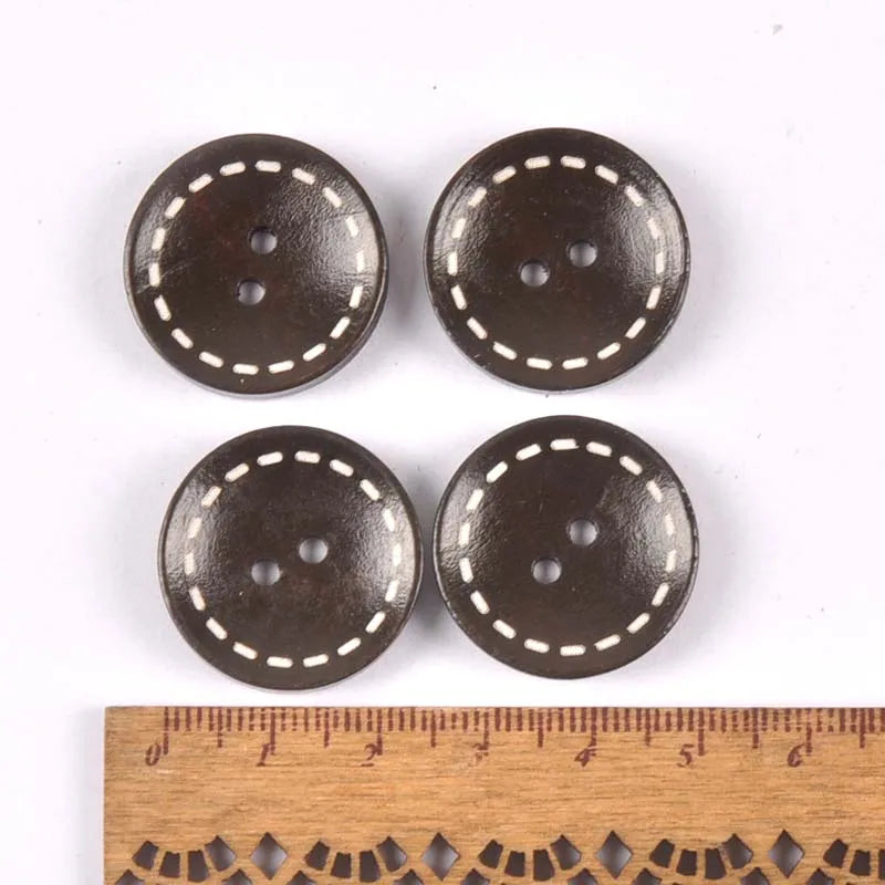 20pcs Mix Retro Color Wood Buttons Sewing Apparel Accessories Wooden Ornament for DIY Scrapbooking Craft Button Decoration m2212 Qme