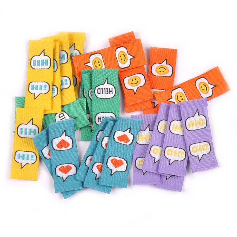 50Pcs/Lot Multicolor embroidery Labels For Sewing Garment Handmade Accessories Clothes Care Bags Tags DIY Crafts 1.5x4cm c2777 Qme