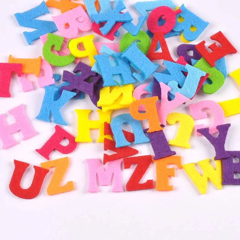50Pcs 26mm Multicolor Random Mixed Alphabet/letter Felt Patch Clothing DIY Clothes Sewing Applique Scrapbooking Craft Sticker Qme