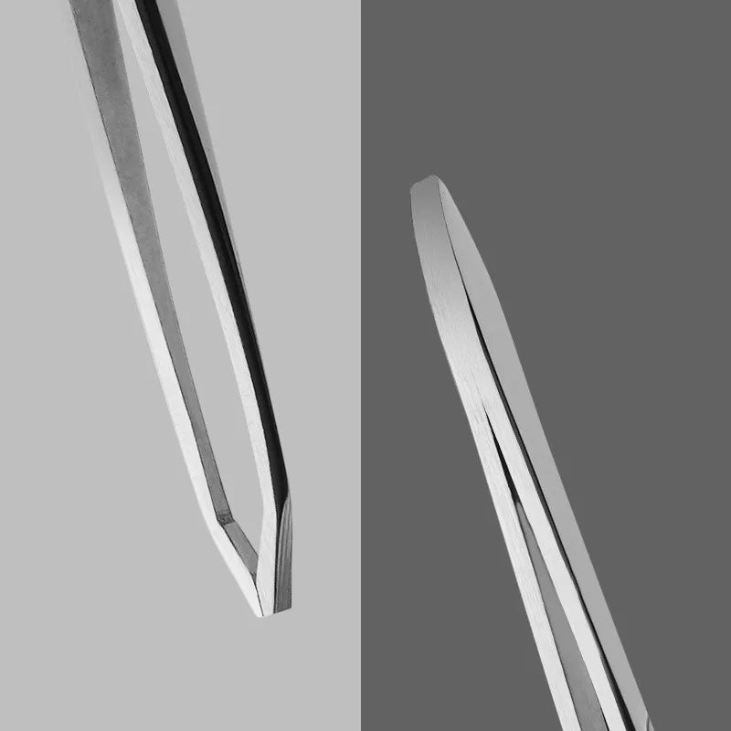 Eyebrow Tweezer Stainless Steel Beauty Clip Slant Tip Flat Tip Eyebrow Tweezer Clip for Eyebrow Trimming Face Hair Removal Tools Qme