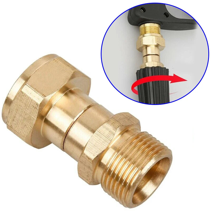 Brass High Pressure Washer Swivel Joint Connector Hose Fitting M22 14mm Thread 360 Degree Rotation Hose Sprayer Connector Qme