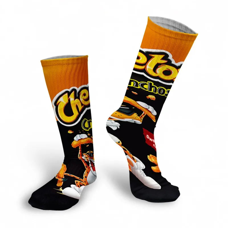 Funny 3D Printing Potato Chips Socks Female French Fries Packaging Qme style16 One Size China Mainland