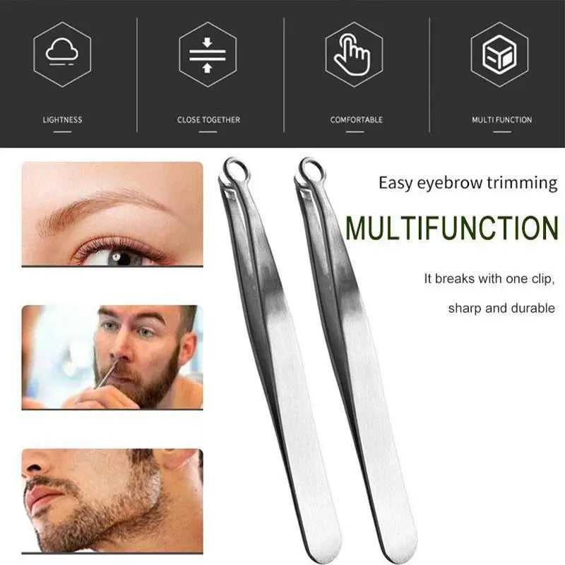 Universal Nose Hair Trimming Tweezers Stainless Steel Eyebrow Qme