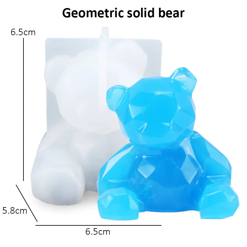 Stereoscopic Animal Resin Molds Silicone Bear Casting Molds Epoxy Resin Mold for Keychains DIY Handmade Resin Jewelry Supplies Qme Bear 2