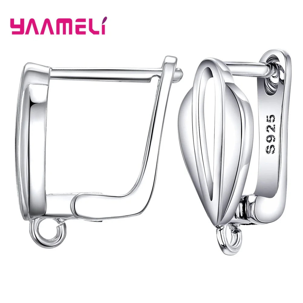 Real 100% S925 Sterling Silver Color Findings Earrings Leverback Earwire Fittings Components Accessories Handmade Supplies Qme Design 4
