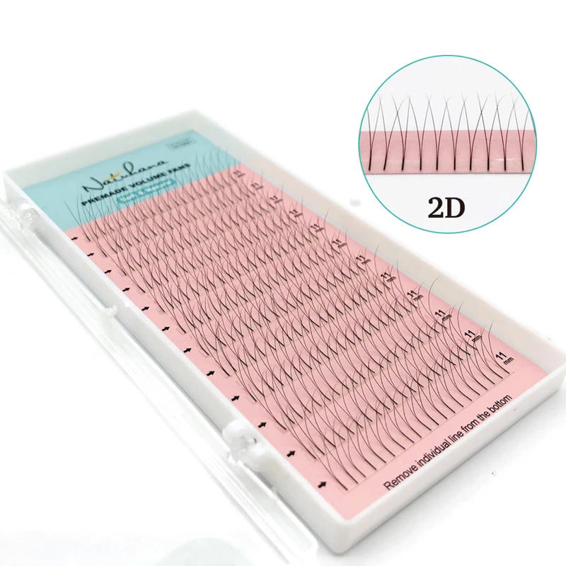 NATUHANA 3D 4D 5D 6D False Lashes Premade Russian Volume Fans Qme
