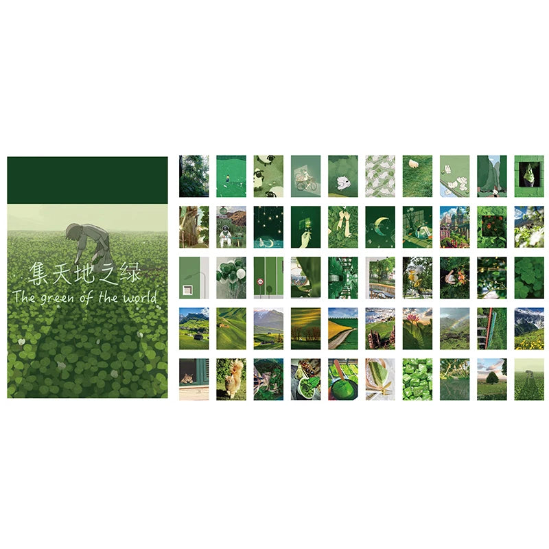 50 pcs Scrapbooking Stationery Stickers aesthetic INS Natural landscape Planner Diary Album collage material Sticker book Qme E