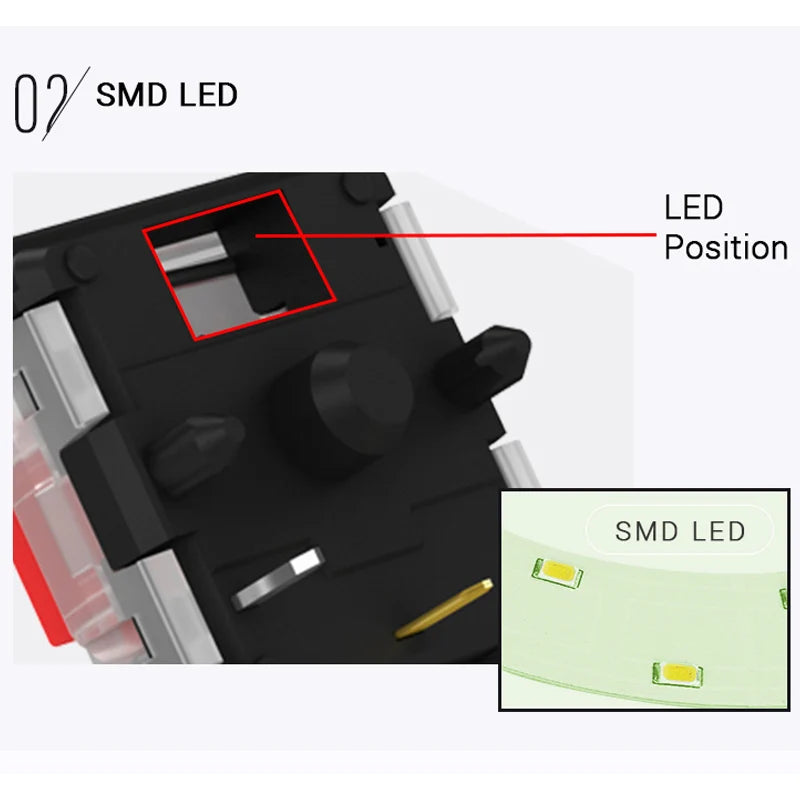 Kailh low profile Switch 1350 Chocolate Keyboard Switch RGB SMD kailh Mechanical Keyboard white stem clicky hand feeling Qme