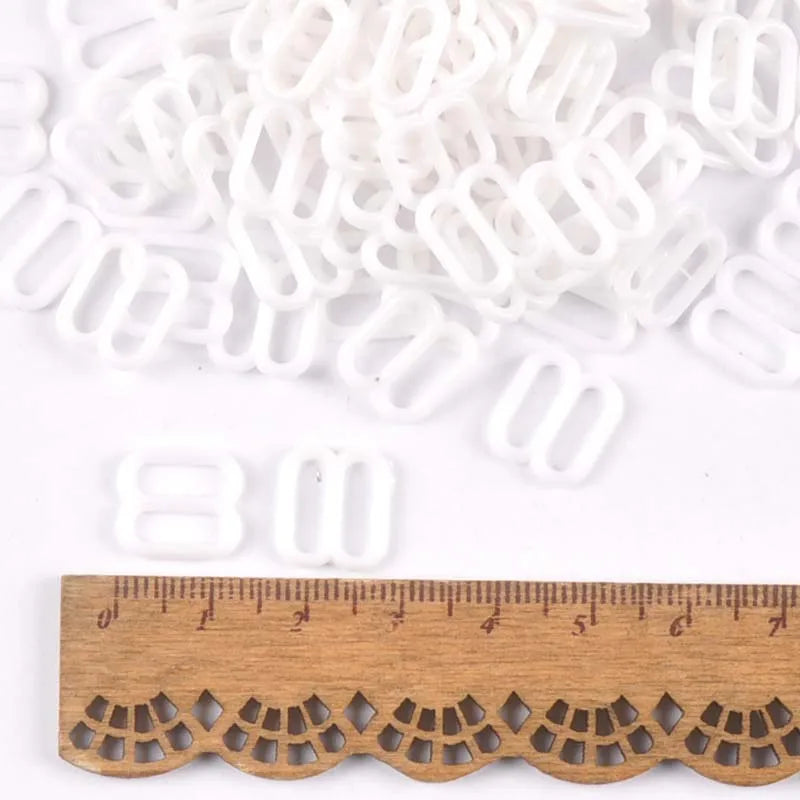 100pcs Black White Metal/plastic Belt Buckle Hair Jewelry Ribbon Adjuster DIY Accessories Wedding Card Buckles Home Decor c2407 Qme