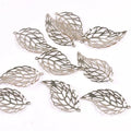 20pcs Metal Crafts Gold Silver Leaf Filigree Wraps Flower Connectors For DIY Scrapbook Home Decoration Handcraft 41x22mm yk0775 Qme sliver