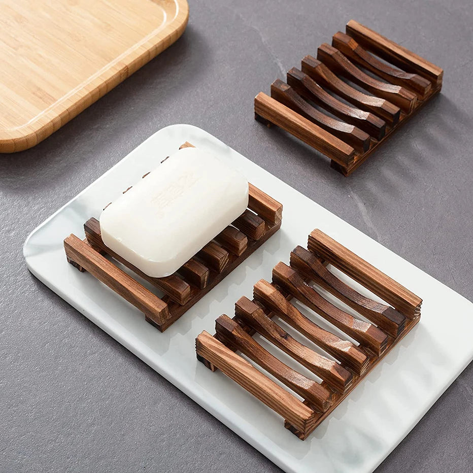 Soap Box Natural Bamboo Dishes Bath Soap Holder Bamboo Case Tray Wooden Prevent Mildew Drain Box Bathroom Washroom Tools Qme