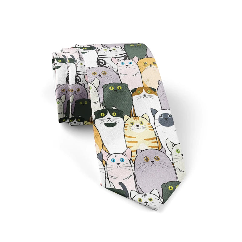 Funny Harajuku 3D Printing Cute Cartoon Men Tie Polyester Necktie Qme style4 China Mainland