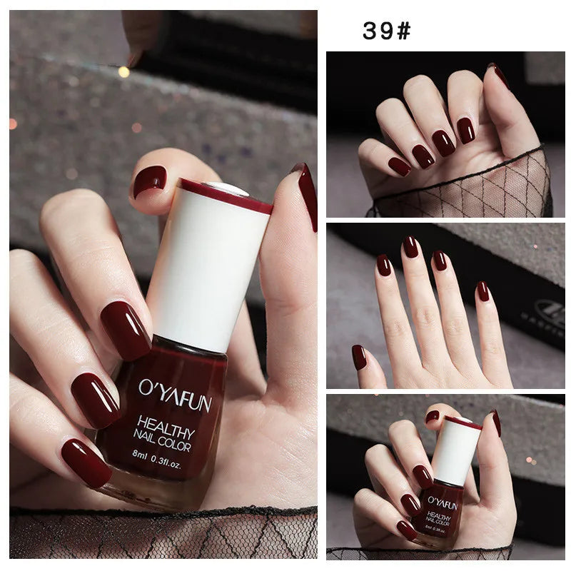 Nail Art Tearable Quick Dry Normal Without Lamp Nail Polish Glitter Sequins UV Varnish Matte Waterproof No-bake Nail Polish Qme 39