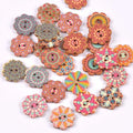 2 Hole Vintage Mixed Cartoon Painting Wooden Buttons For Clothes Sewing Crafts Scrapbooking DIY Kid Apparel Supplies 25pcs m1893 Qme 10