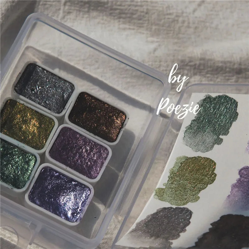 1 Set Watercolor Nail Gel Polish Pigment Solid Pearl Shimmer Paint Mirror Nail Art Glitter Solid Paint Painting Decor Manicure Qme Elves