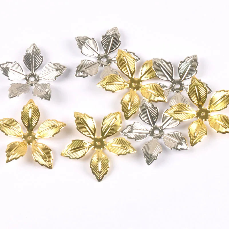 20Pcs Silver Flowers Metal Crafts Wraps Filigree Connectors Embellishments For Scrapbooking Home Decor Handicraft Gift Yk0762-10 Qme