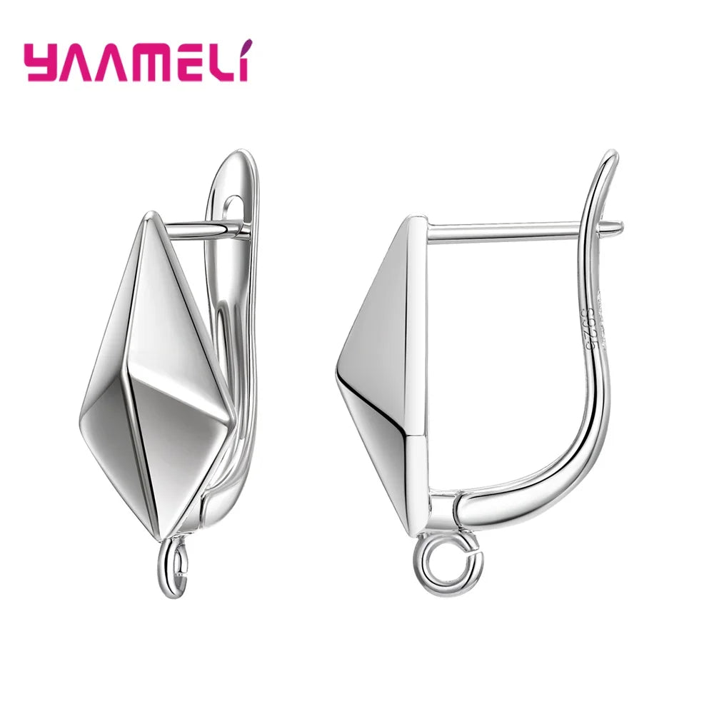 Real 100 925 Sterling Silver Zircon Findings Earrings Leverback