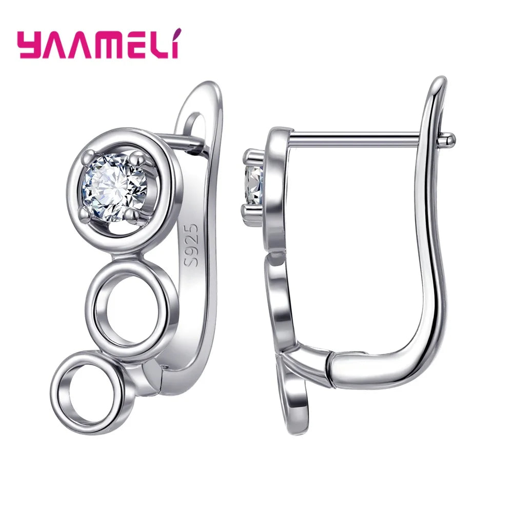 Real 100% S925 Sterling Silver Color Findings Earrings Leverback Earwire Fittings Components Accessories Handmade Supplies Qme Design 27