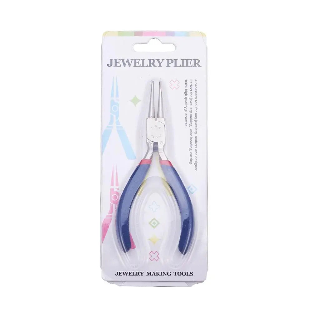 PandaHall Round Nose Plier Stainless Steel Jewelry Pliers Tools & Equipment for DIY Jewelery Accessory MidnightBlue 125x53mm Qme