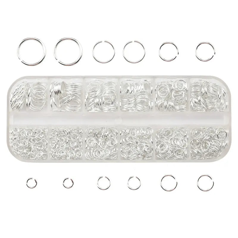 1050Pcs 0.7mm plated color Open Jump Rings Mixed 4mm 5mm 6mm 7mm 8mm 10mm iron Split Rings For DIY Jewelry Making 6 colors Qme