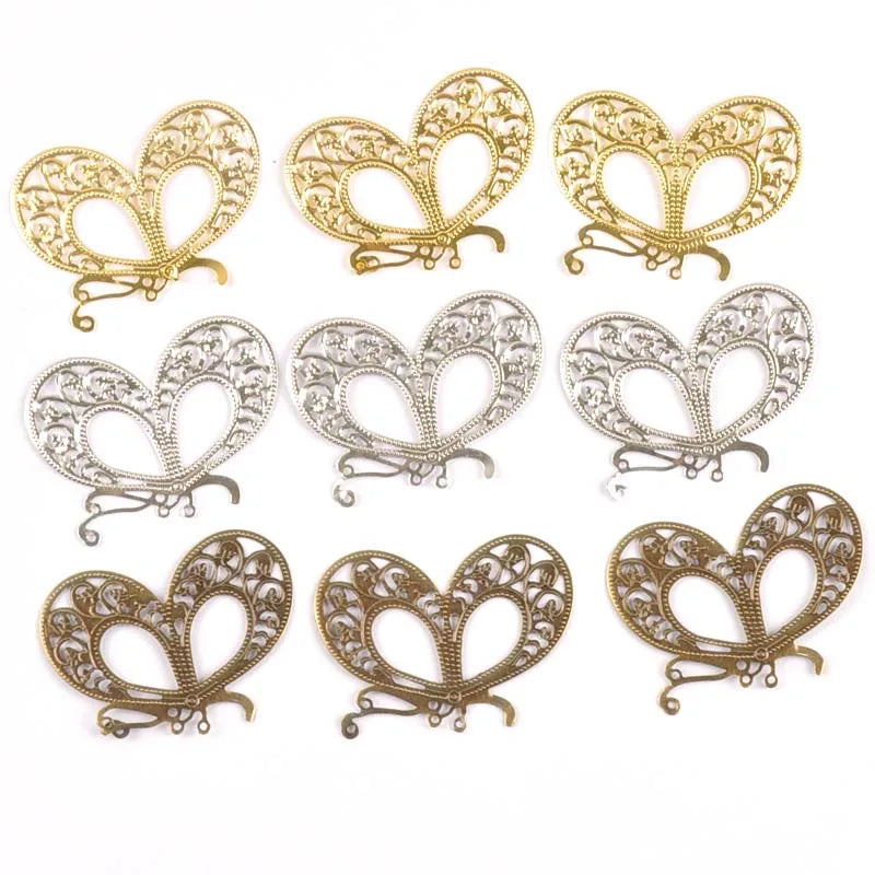 Metal Crafts Flower Filigree Wraps Butterfly Connectors For DIY Embellishments Scrapbook Craft Home Decor 20Pcs 43x21mm yk0764 Qme