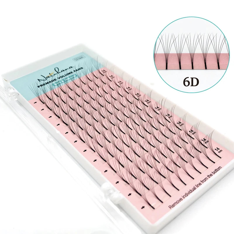 NATUHANA 3D 4D 5D 6D Long Stem Premade Volume Fans Faux Mink Eyelash Qme