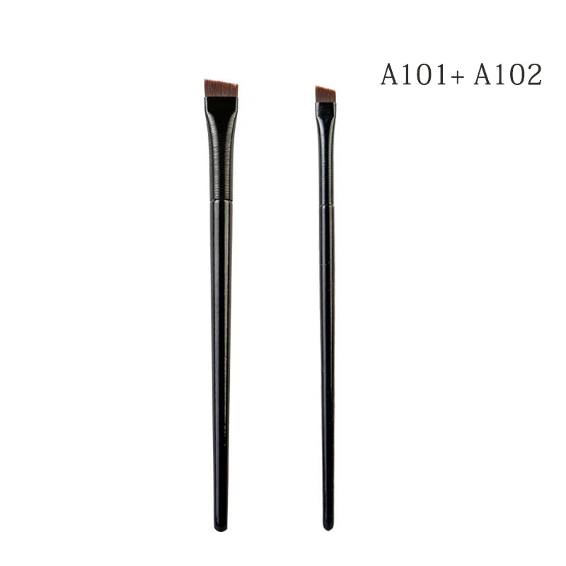 New 2pcs/set Brow Contour Brush Eyebrow Eyeliner Brush Portable Small Angled Eyebrow Liner Brush Women Makeup Cosmetic Tools Qme A101 A102 Set