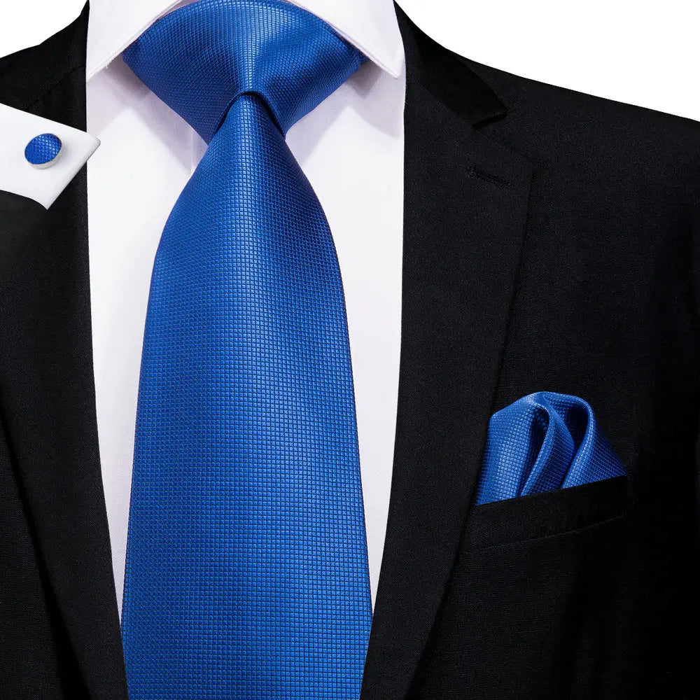 Hi-tie Light Blue Striped Novelty Wedding Tie Men Handky Cufflinks
